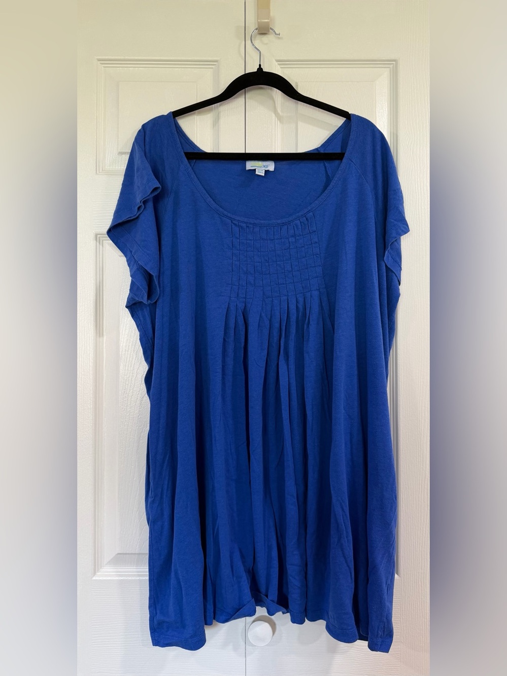 Royal Blue Pleated Swim Coverup Tunic